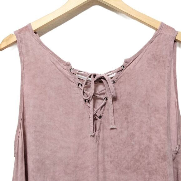 EASEL Lace-Up Back Mineral Wash Dress M - Picture 7 of 9